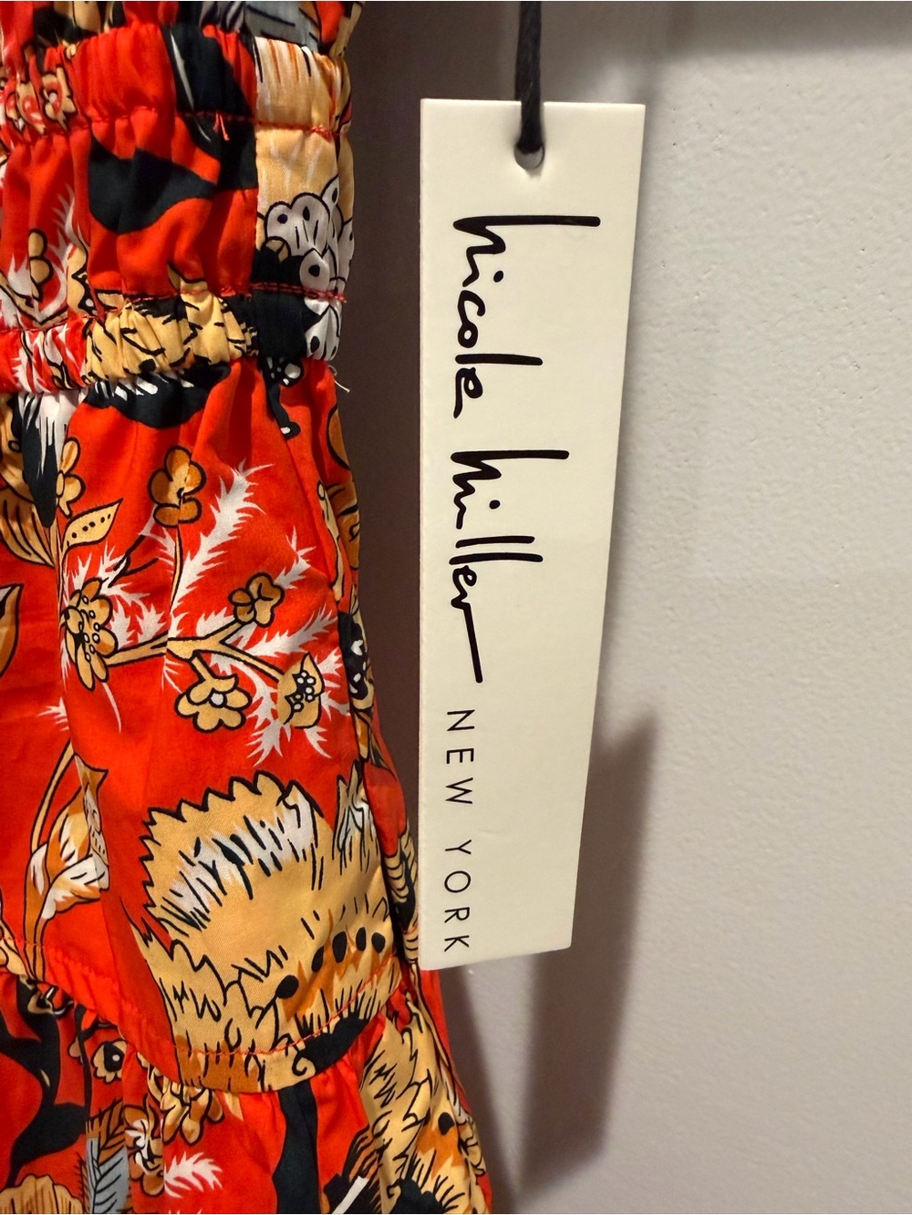 NWT Nicole Miller New York Orange Floral Dress Size Small - Picture 6 of 6